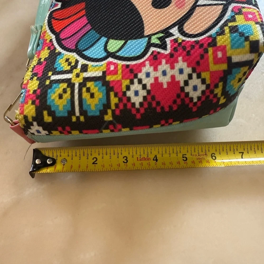 Frida Kahlo Carton Mexican crossbody purse handbag adjustable strap